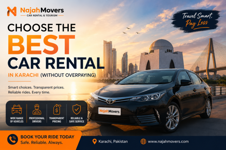 Best Car Rental Company in Karachi with professional car rental services by Najah Movers