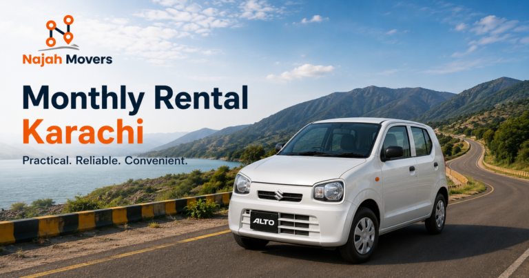 Monthly rental Karachi - affordable long-term car rental by Najah Movers